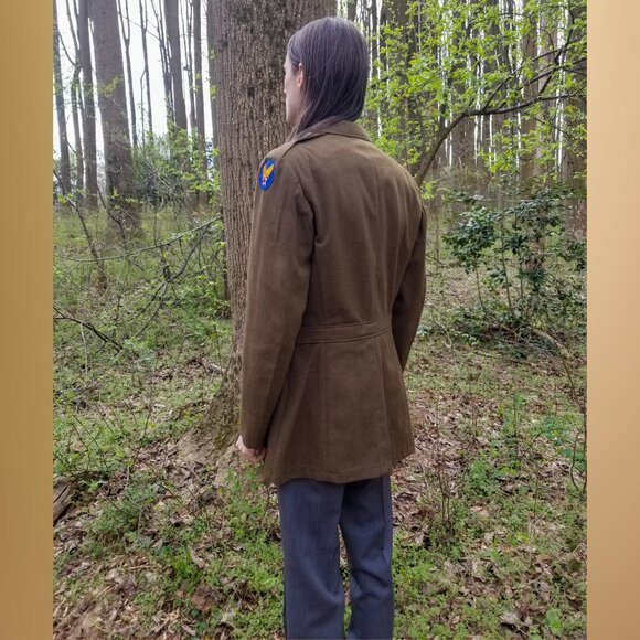 Vintage WWII 1940s USAAF Wool Dress Jacket Tunic - Picture 4 of 14
